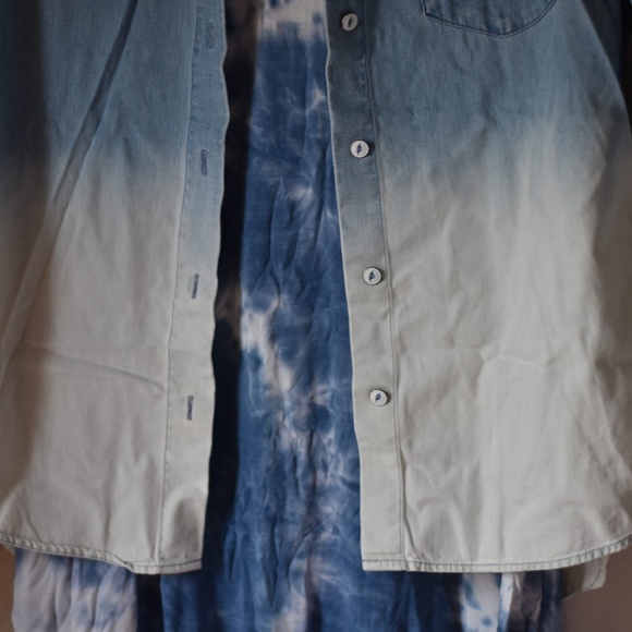Ombre denim button down shirt - Picture 3 of 3